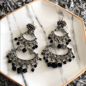 Black and Silver earrings